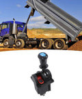 Dump truck with proportional PTO valve and cab control switch for precise bed lifting and lowering, four ports visible.