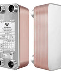 Rock Solid Brazed Plate Heat Exchanger 5X12 Inch 100 Plates Copper And 316L Stainless Steel Water To Water Heat Transfer for radiant heating.