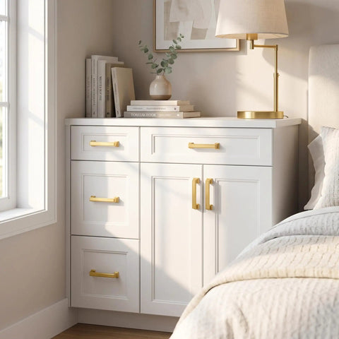 Six Pack 3 Inch Hole Center Cabinet Pulls In Brushed Gold Brass Finish Zinc Alloy Solid Drawer Handles For Kitchen Cabinets