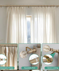 Boho Wood Curtain Rods Set For Windows 48 To 84 Inches One Inch Adjustable Heavy Duty Drapery Rod With Imitation Wood Grain Finials