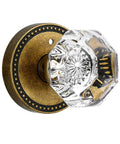 Glass Door Knobs With Privacy Lock For Bedroom And Bathroom Antique Brass Bronze Crystal Octagon Style Retro Interior 1 Pack