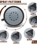 High Pressure Rain Shower Head With Shower Arm 5 Function Spray For Spa Like Comfort Even At Low Water Flow Oil Rubbed Bronze Finish
