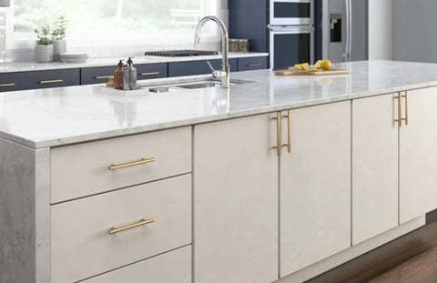 Champagne Bronze Cabinet Handles 5 1/16 Inch Hole Center Modern Pulls For Drawers And Kitchen Cabinets Durable Stainless Steel
