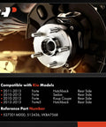 Rear Wheel Bearing And Hub Assembly With ABS And 5 Lug For Kia Forte 2010 2013. High Load Ball Bearing for strong support.