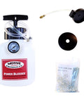 Universal 2 Quart Power Brake Bleeder Kit With Hose And Round Adapter Pressurized Brake Flushing System For Most Vehicles Including Honda includes pump, gauge, and accessories.
