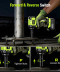 Cordless One Half Inch Impact Wrench With 800 N m Max Torque Brushless Motor 2800 RPM used on metal nuts