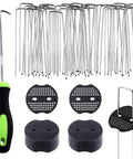 U-Shaped Landscape Stakes and Plastic Fixing Gasket Kit 201-Piece All-In-One Garden Staples with pick hook and gaskets