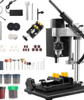 Portable 200W Mini Drill Press With Flexible Shaft For Angled Drilling, 8500 RPM Benchtop Drill Press, 7 Speed Adjustable set
