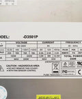Label of Heavy Duty Industrial Control Equipment Power Supply 350W D3501P showing model, voltage, and output specifications.