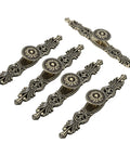 Vintage Cabinet Pulls Set of 5 in Antique Bronze With 3.7 Inch Hole Spacing Ideal for Kitchen Cabinets Cupboards and Closets.