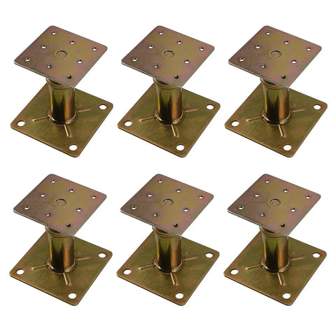 Beefy Built Tough Adjustable Floor Jacks 4.3 To 6.6 Inch Range For Leveling Stairs Porches Decks And Crawl Spaces 4500 Lb Capacity Six Pack