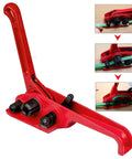 Pallet Strapping Kit With Tensioner And Sealer, red steel hand tool for 1/2 inch PP strap, used to secure pallets