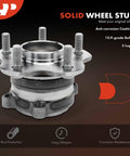 Beefed-Up Rear Wheel Bearing Hub Assembly For Five Lug Vehicles Fits Nissan Altima 2019 To 2023 And Rogue 2021 To 2024 Front Wheel Drive Only Heavy Duty Load Capacity Quiet Smooth Ride Easy Install Replacement Part with anti-corrosion coating, 10.9-grade bolts, and 5 lugs