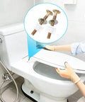 Universal Toilet Seat Screws Replacement Kit With Premium Steel Bolts, Metal Washers And Plastic Nuts, installed on toilet