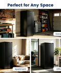 Premium Straight Up Slick 6.5 Cubic Foot Freestanding Upright Freezer For Tight Apartment Spaces in garage, apartment, and office settings.