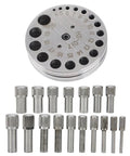 Pro Grade Steel Disc Cutter Set For Jewelry Making With Round Pendant Punch Tool And Six Dies, Flat Bottom For Accurate Punching