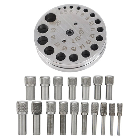 Pro Grade Steel Disc Cutter Set For Jewelry Making With Round Pendant Punch Tool And Six Dies, Flat Bottom For Accurate Punching