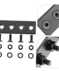 Sliding Barn Door Hardware Kit With Track And Connecting Brace, Flat Fixing Plate, Durable Black Finish, Installation Screws