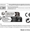 Label showing electrical safety warnings and recycling instructions for Pro Grade Electric Tapping Machine With Auto Oil Sprayer And Eight Piece Tap Collet Set 1100mm.