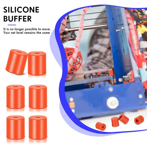 12 Pack 3D Printer Heatbed Mounts Beefy Silicone Leveling Spacers, Heat Resistant Bed Supports For CR10 And Ender 3