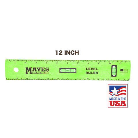 Twelve Inch Polystyrene Level Ruler With Dead On Plumb Vials, Sae Center Finding Scale, Tough As Nails Framing And Picture Hanging Tool, Precision Diy Layout Gauge, Made In Usa