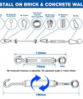 Installation diagram for Heavy Duty 220 Feet One Eighth Inch Vinyl Coated 304 Stainless Steel Wire Rope Kit With Turnbuckles