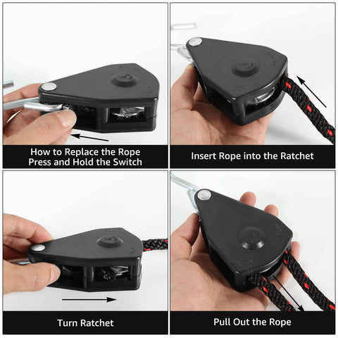 How to use Two Pack Kayak Rope Tie Downs 3/8 Inch Heavy Duty Bow And Stern Straps With Adjustable Rope Clips Step Guide