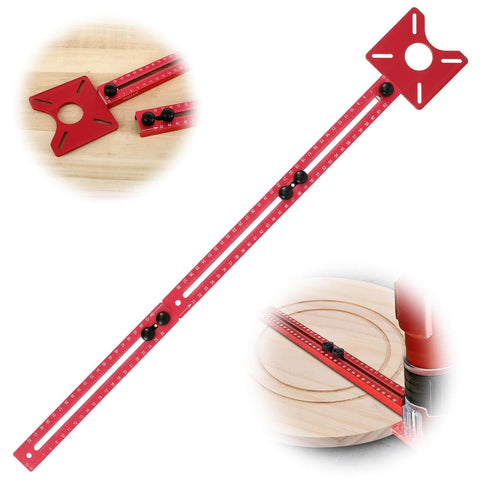 4 In 1 Router Milling Groove Bracket Kit With Extended Circle Milling Guide, red pro-grade aluminum alloy construction