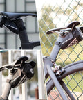 Under Seat Bike Saddle Bag Ultralight Storage Pouch installed on bicycle frames from different angles outdoors