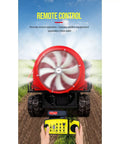 Remote Control Crawler Sprayer Tracked Tank Ag Rig For Farms Heavy Duty Precision Liquid Dispensing Equipment Professional Gardening And Pest Management Tool High Performance Machine with remote control in hand.