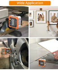 Top Shelf Four Side Magnetic Digital Angle Finder With Dual Laser Level For Tiling Layouts Picture Hanging And Quick Installations That Give Badass Accuracy Without Any Hassle Or Fuss measuring angles in various applications.