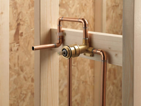 Wall Mount Rough In Valve For Single Handle Bathroom Faucets, Built Tough Forged Brass Body, Two And Three Quarter Inch Rough In Depth