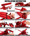 Installation instructions for Precision Adjustable Miter Gauge For Table Saw With Solid Aluminum Fence and Smooth Ball Bearing Slide.