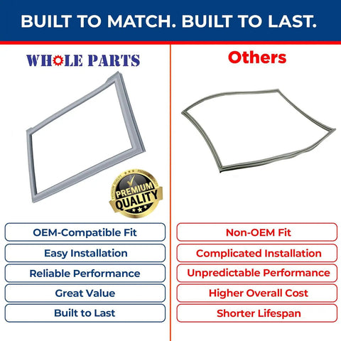Premium Replacement French Door Gasket Seal For Refrigerator W10830274 comparison with OEM-compatible fit and easy installation benefits.