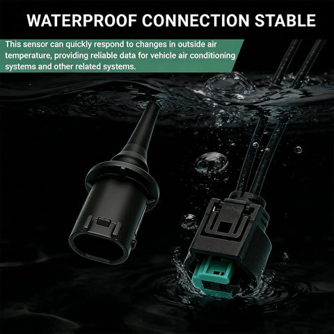 Kick Your Climate Game Up With This Outside Ambient Air Temperature Sensor Connector Plug And Wire Harness Kit For Mercedes Models, waterproof connector in water background.