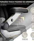 Close-up of 5D flip armrest on 600Lbs Big And Tall Heavy Duty Office Chair, showing adjustable features and thick padding.
