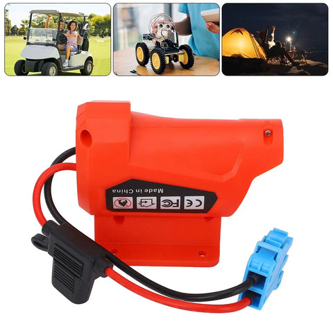18V Battery Adapter Harness Connector Fusing Holder for Riding Toys and RC Robots, 12 AWG Wire, 40A Fuse, Red Housing