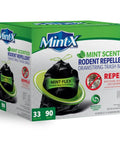 Rodent-Repellent Trash Bags With Drawstring And Mint-Flex Technology, 33 Gallon, Heavy-Duty Black, 90 Count For Outdoor Home And Industrial Use