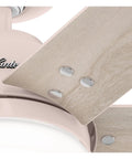 Close-up of 44 Inch Indoor Ceiling Fan With Led Light And Remote Control For Quiet Operation Energy Efficient Led Lighting 6 Blades Standard Mount Ideal For Bedroom Living Room Kitchen Blush Pink Finish showing blade details