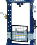 Badass Heavy Duty Steel H Frame 50 Ton Hydraulic Shop Press With Foot Pump Pedal And Easy To Read Gauge for garage tasks.