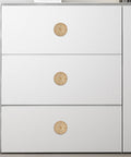Ten Pack Kitchen Cabinet Knobs And Champagne Bronze Drawer Knobs Made From Heavy Duty Zinc Alloy Hardware on white dresser.