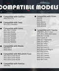 Caliper Pin Boot Kit 4 Piece With O Rings compatibility chart for Cadillac, Jeep, Lexus, Scion, Toyota models.