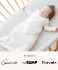 Sleeping baby in Bamboo Sleep Sack for Infants and Toddlers, 1.0 TOG Wearable Blanket With Dual Zipper, Hip Friendly and Cozy