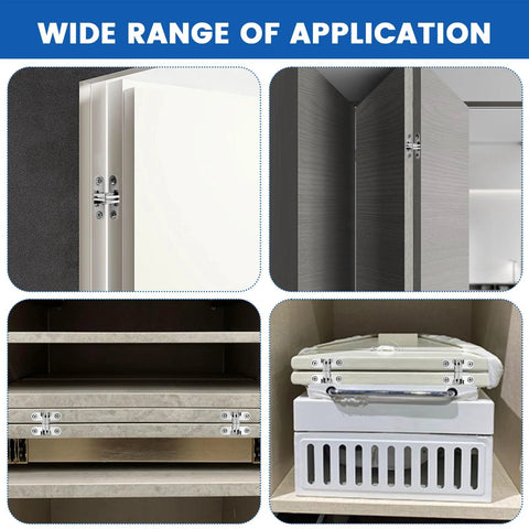 Hidden Cabinet Hinges 1-3/4 Inch 180 Degree Invisible Cross Swing No Visible Hardware Frameless Cabinets With Screws Zinc Alloy 6 Pack