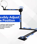 Universal Lathe Dust Hood With Adjustable Stand for Pro Grade Dust Extraction showing flexible position adjustments.