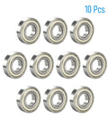 Top Tier 1614ZZ Double Shielded Deep Groove Ball Bearings 10 Pack, chrome steel, 3/8 inch inner diameter, 1 1/8 inch outer diameter.
