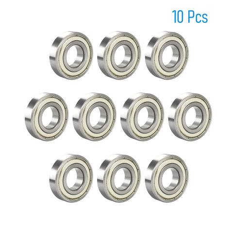 Top Tier 1614ZZ Double Shielded Deep Groove Ball Bearings 10 Pack, chrome steel, 3/8 inch inner diameter, 1 1/8 inch outer diameter.