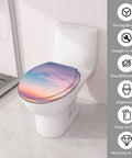 Smooth Round Resin Toilet Seat With Gentle Soft Close Lid And Quick Release Hinges Adding Fresh Coastal Tropics Vibes To Your Restroom.