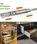 Heavy Duty Soft Close Drawer Slides 800mm Full Extension Three Section Rails for Cabinets in kitchen and vehicle setup