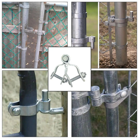 Heavy Duty 1 3/8 Inch Chain Link Fence Gate Post Hinge Set Built Tough Galvanized Carbon Steel 4 Pack For 32mm Pipe Panels
